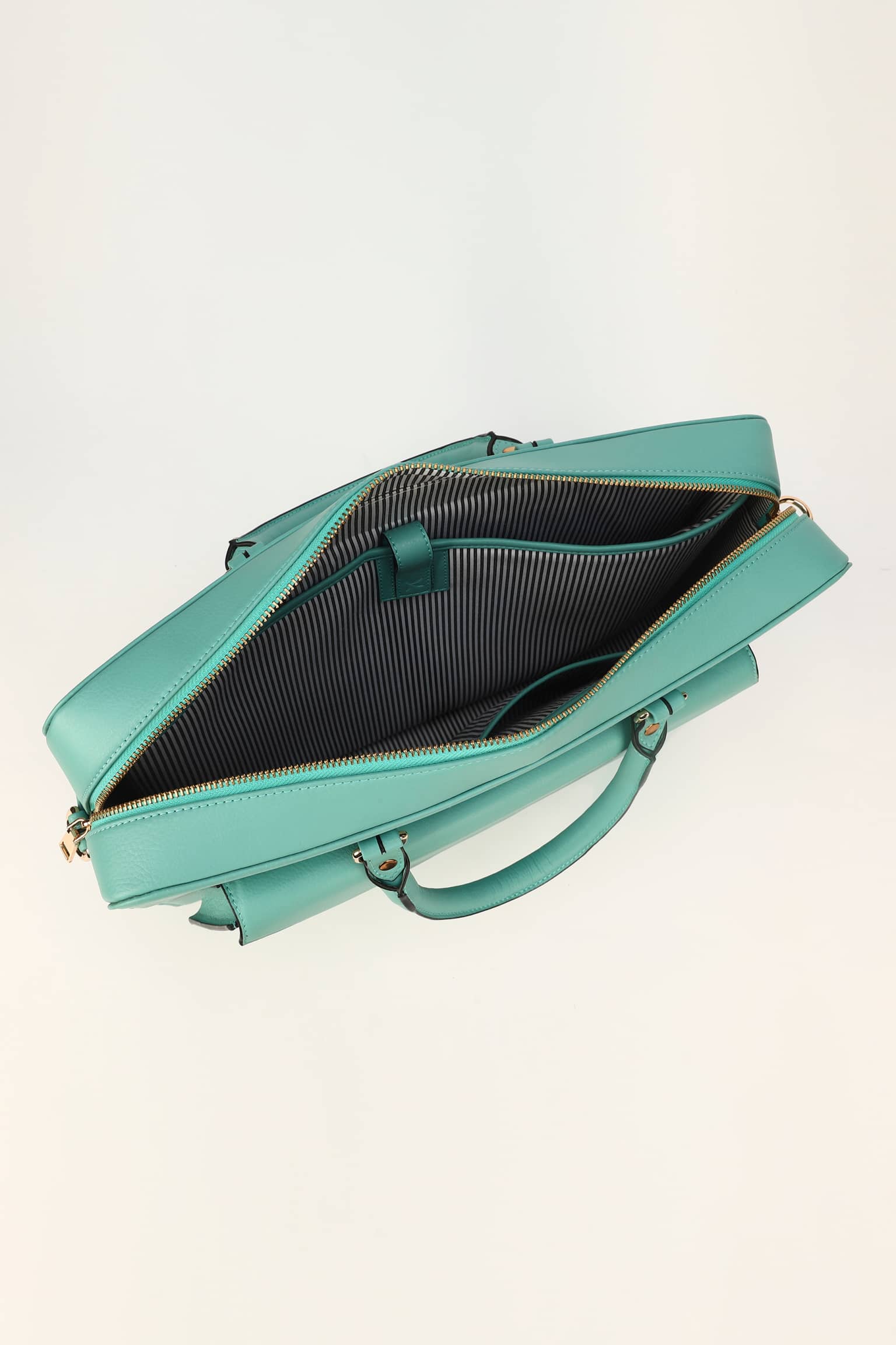 Sandesh Unisex Geometric Vegan Leather Laptop Briefcase Bag - [Mint Green]